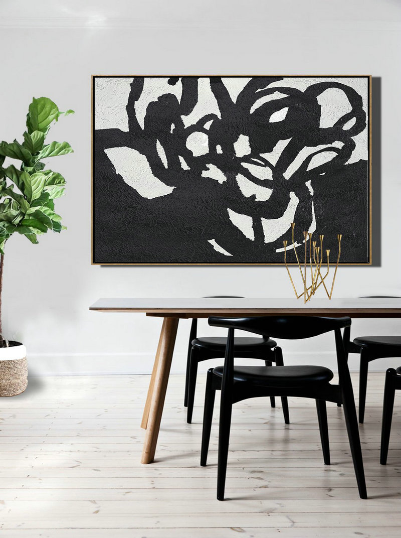 Canvas Wall Art Home Decor,Oversized Horizontal Minimal Art On Canvas - Hand Paint Large Clean Modern Art
